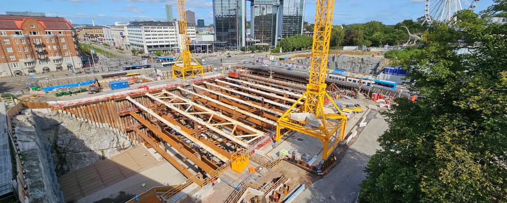 Schakt vid Korsvägen. FOTO: Trafikverket/Håkan Holgén