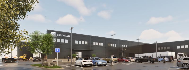 Hälften av ytan är redan uthyrd och inflyttning väntas ske i början av andra kvartalet 2027. Visionsbild: Castellum