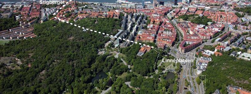 Projektet avser en ny spårvägsförbindelse i tunnel mellan Lindholmen och Linnéplatsen via Göta älv och Stigberget. Bild: Göteborgs Stad.
