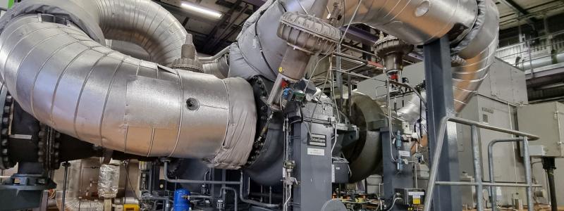 Turbokompressor i en industriell värmepump i Stockholm Bildrättigheter: Atlas Copco Energas GmbH