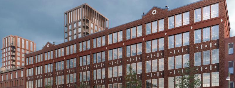 På historisk mark, där SKF tillverkat rullningslager, kommer Stena Fastigheter att utveckla Kulan till en öppen, levande stadsdel med bostäder, arbetsplatser, handel och upplevelser. Pressbild: Stena Fastigheter Arkitekt: Liljewall Arkitekter, Bell Phillips