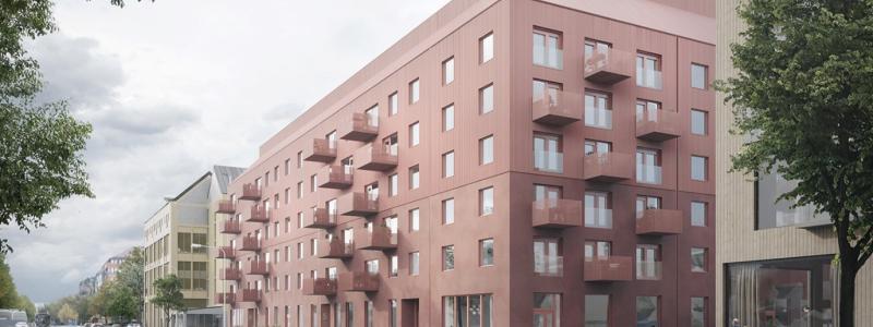 Visionsbild Litteraturgatan, Sunnerö Architects.