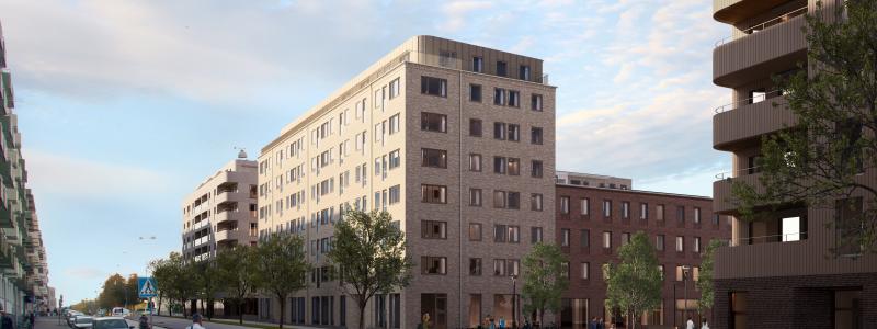 Mira, studentbostäder i Göteborg. Illustration: Sweco