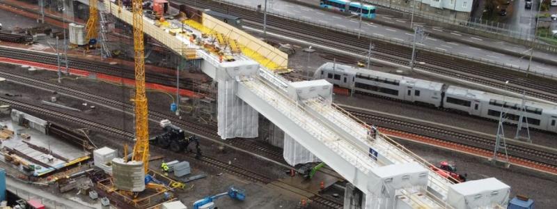 Ombyggnad av spårsystemet i Olskroken i Göteborg. Foto: Trafikverket