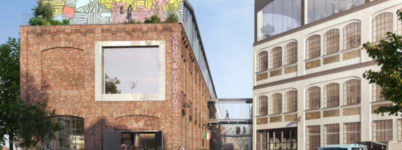 Nytt center för dans byggs i Mölndal. Bild: MölnDala Fastighets AB och TMRW.