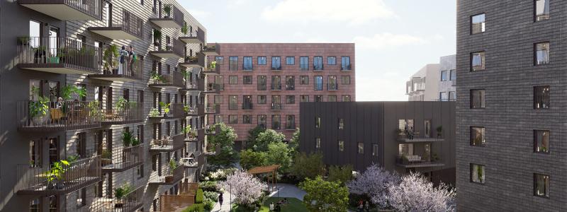 Riksbyggen, Brf Futura Lindholmsallén. Illustration: Riksbyggen