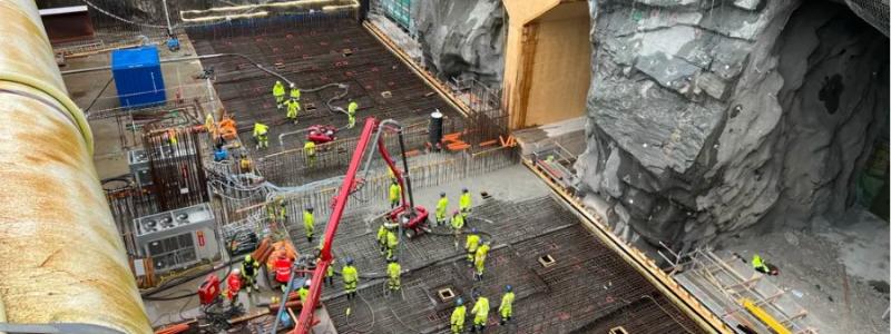 Gjutningen tog totalt 18 timmar Foto: Trafikverket