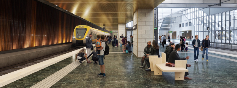 Station Centralens perronger. Illustration: Kanozi Arkitekter