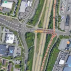 Här stängs Backadalsmotet av för biltrafik Bild: Trafikverket