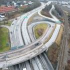 Avfarten från Lundbyleden västerifrån i Brunnsbomotet. Bild: Trafik Göteborg