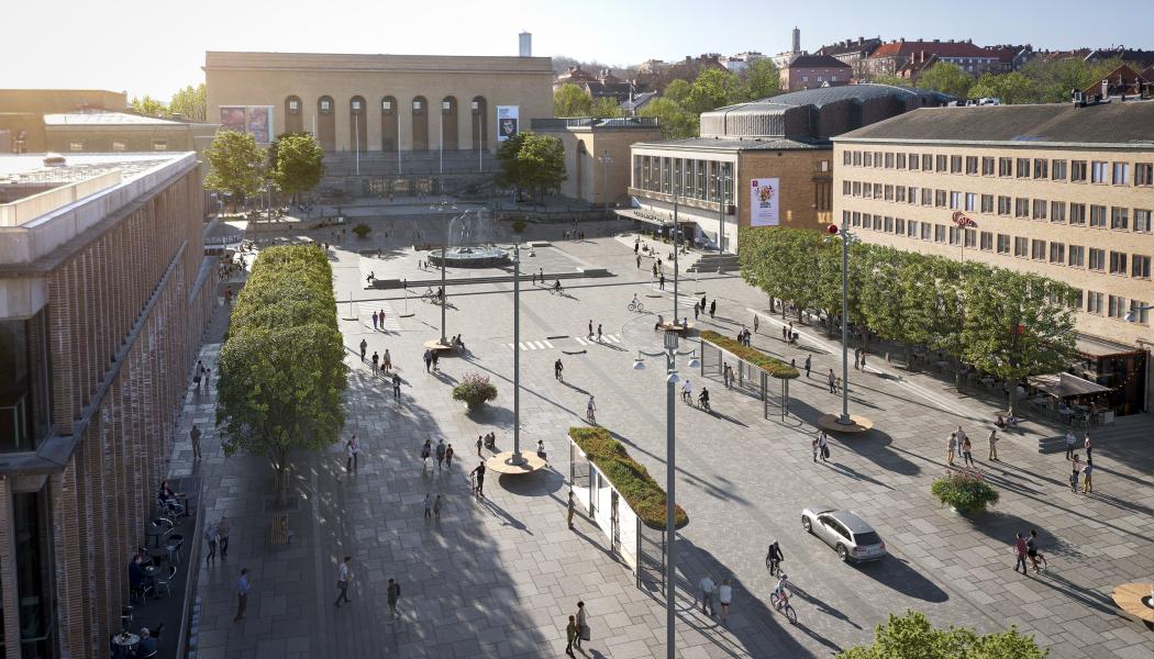 Avenyn Götaplatsen. Pressbild: Göteborgs Stad