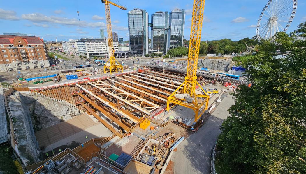 Schakt vid Korsvägen. FOTO: Trafikverket/Håkan Holgén