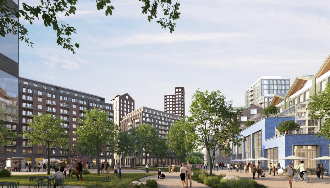 Granskning av detaljplan för centrumbebyggelse inom Backaplan. Illustration av: White