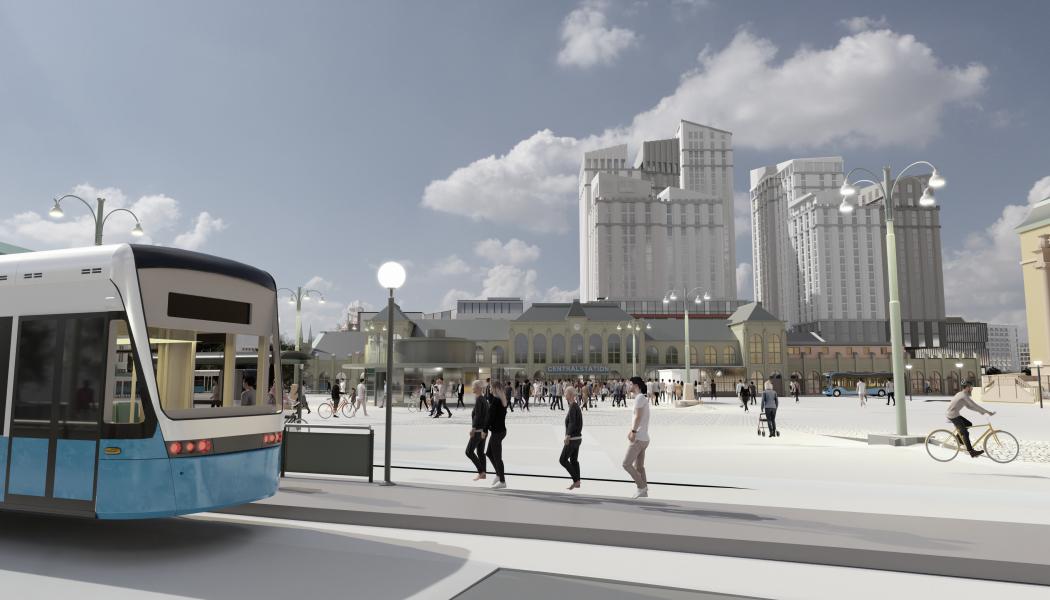 Planen för området norr om Centralstationen har överklagats flera gånger, och idag, tisdag, kom domen från Mark- och miljööverdomstolen. Domstolen har fastställt kommunens beslut att godkänna detaljplanen. Bild: Göteborgs Stad.