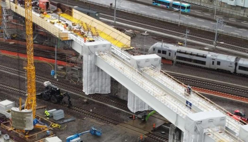Ombyggnad av spårsystemet i Olskroken i Göteborg. Foto: Trafikverket