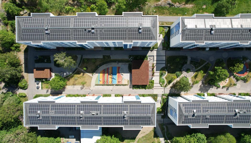 Solceller Sirusgatan i Göteborg. Bild: Familjebostäder