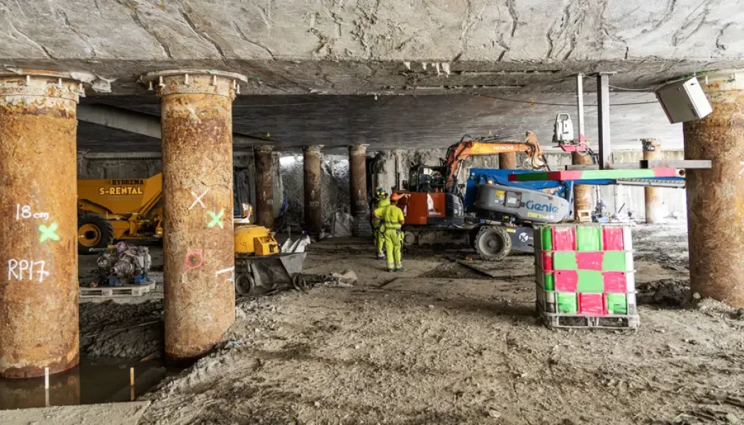 Under takplattan i Allén. Foto: Trafikverket