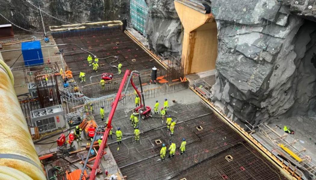Gjutningen tog totalt 18 timmar Foto: Trafikverket