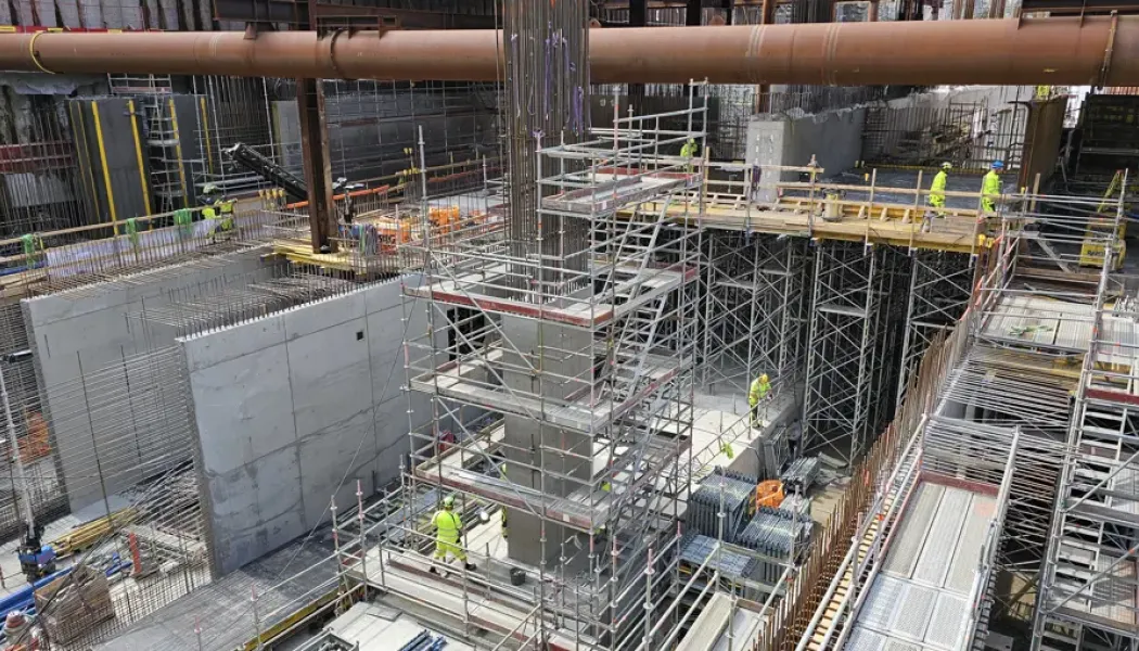 En ny tågstation växer fram i Korsvägen. Foto: Trafikverket