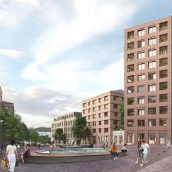 En tidig visualisering för Arenastråket, Malmström&Edström.