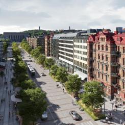 Det vinnande förslaget AveNy av Nyréns arkitektkontor. Nu ska en konstnär komma in i processen och samarbeta med både arkitekterna och andra parter i projektet. Foto: Nyréns Arkitektkontor