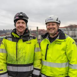 Jonas, ledande montör på Vasastadens Plåtslageri, samt Rasmus Aronsson som är VD på Vasastadens Plåtslageri. Pressbild: Bevego