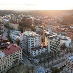Bygget av Handelshögskolan, Göteborg. Foto: Peab