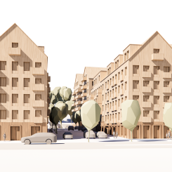 Detaljplan för bostäder och utbildningslokaler med mera norr om Åkeredsvägen. Upphovsrätt: Okidoki