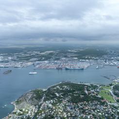 Panoramabild från 2022: Göteborgs hamn