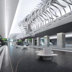 Uppdraget innebär att Peab ska bygga en del av den underjordiska pendeltågsstationen. Illustrationer: Gottlieb Paludan Architects, AFRY och ABAKO arkitektkontor AB