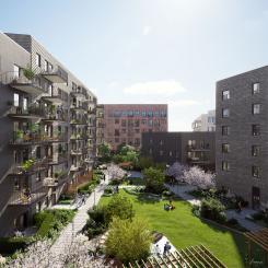 Riksbyggen, Brf Futura Lindholmsallén. Illustration: Riksbyggen