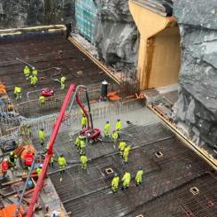 Gjutningen tog totalt 18 timmar Foto: Trafikverket